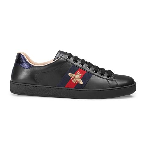 gucci ace embroidered sneaker black sale|Gucci ace embellished leather sneakers.